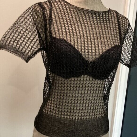 ZARA Black Mesh T-shirt - Picture 12 of 15